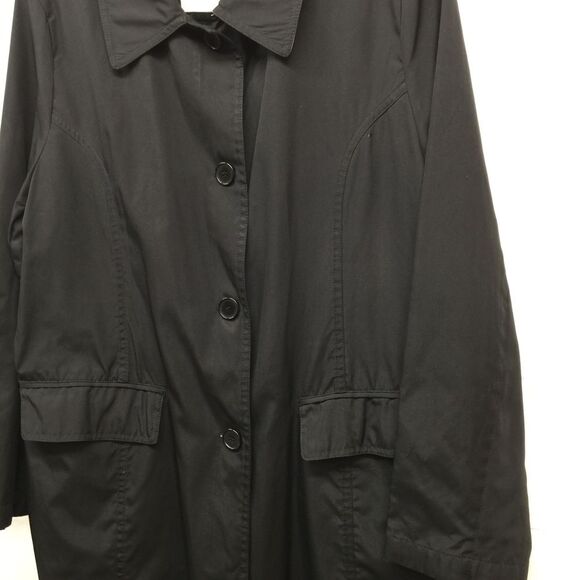 LARRY LEVINE SPORT Women's Black Water Resistant Tan Lined Coat Jacket L - Picture 2 of 13